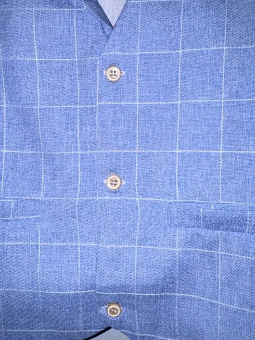 Lolanta Vest/Short suit light blue/white checkered box print
